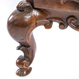 A French Louis XV-style walnut chest of drawers, 19th C.