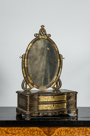 A French lacquered and gilt wooden japonism or chinoiserie coiffeuse mirror, 18/19th C.