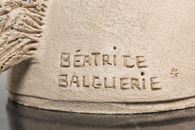 B&eacute;atrice Balguerie (20/21e eeuw): Hoofd van een paard, aardewerk