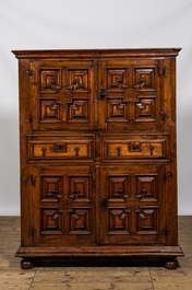 An English Jacobean-style four-door cabinet, 19th C.