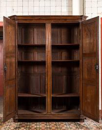 A French oak two-door wardrobe, 18th C.