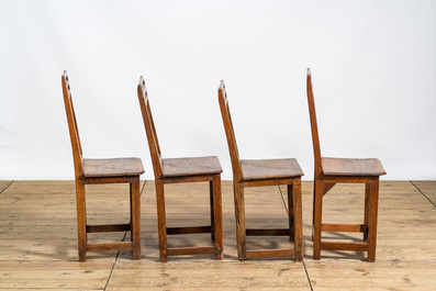 Four walnut 'Lorraine' chairs, 18th C.