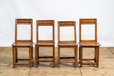 Vier notenhouten Lorraine stoelen, 18e eeuw
