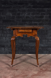 A wooden side table with a drawer, 18th C.
