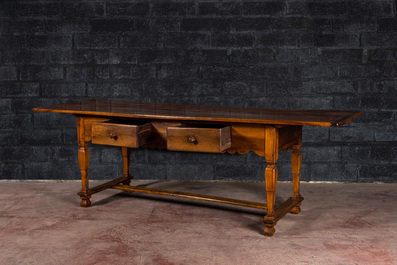 A South German walnut refectory table, 18th C.