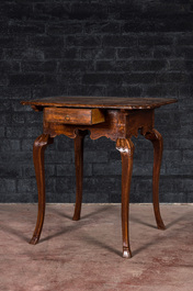 A wooden side table with a drawer, 18th C.