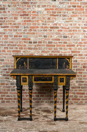 A polychrome and gilt wooden 'troubadour' desk, 19th C.