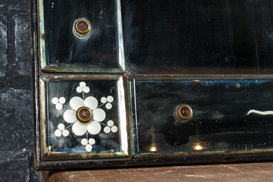 Grand miroir v&eacute;nitien en verre grav&eacute;, Italie, 20&egrave;me