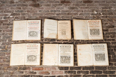 Six folio publications in Latin by Augustine Barbosa, 17/18th C.