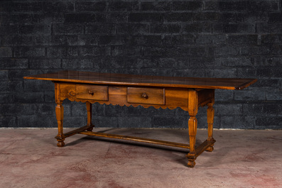 A South German walnut refectory table, 18th C.