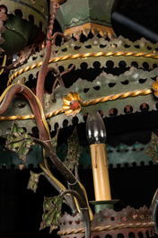 A Gothic Revival tole chandelier, 19th C.