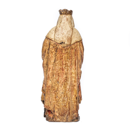 Sainte Elisabeth en bois sculpt&eacute; et polychrom&eacute;, fin du 16&egrave;me