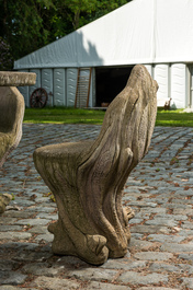 A concrete garden set in the shape of tree trunks, 20th C.