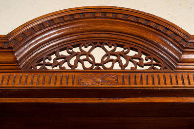 A break front open library bookcase, 19th C.