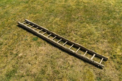 Une &eacute;chelle de tour en bois, sud du Pays de Galles, 16&egrave;me