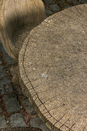 A concrete garden set in the shape of tree trunks, 20th C.