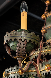 A Gothic Revival tole chandelier, 19th C.