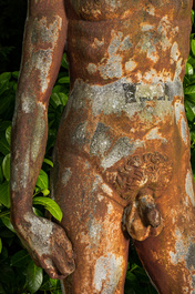 A large cast iron garden sculpture of Apollo, 20th C.