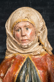 Sainte Anne trinitaire en tilleul sculpt&eacute; et polychrom&eacute;, Atelier du Ma&icirc;tre de Rabenden, Allemagne du Sud, 1er quart du 16&egrave;me