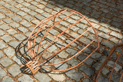 A pair of iron hay troughs, 19th C.