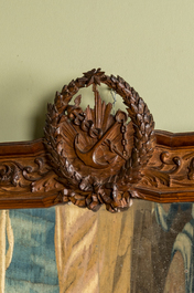 A carved wooden mirror with maritime symbolism, probably France, dated 1900