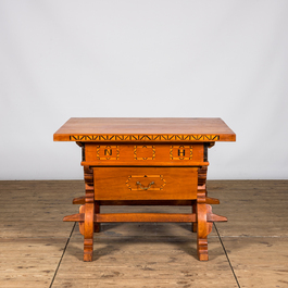 A German wooden payment table, 19/20th C.