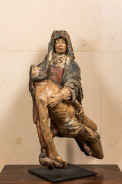 A large polychromed walnut Piet&agrave;, 1st half 16th C.