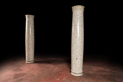 A pair of impressive large granite columns, 19/20th C.