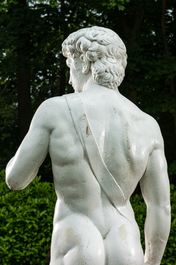 A white painted concrete sculpture of Apollo, 20th C.