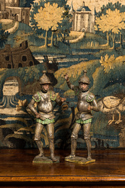 A pair of polychrome pinewood figures of Roman soldiers, probably Germany, 19th C.