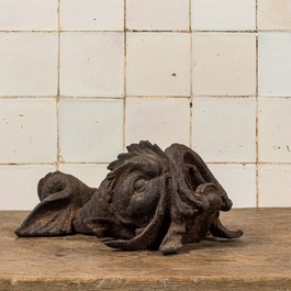 A cast iron dolphin-shaped fountain ornament, 19th C.