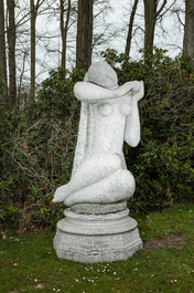 Paul Baeke (Gent, 1927-Fernelmont, 2010): 'Eva', imposante grote sculptuur in serizzo marmer