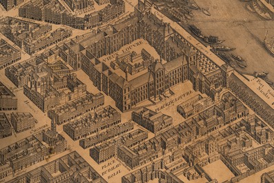 Michel Etienne Turgot (1690-1751): Map of Paris, engraved on paper and mounted on wooden frames, ca. 1739