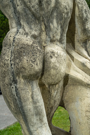 A large limestone group with Pan and Eros, 19/20th C.