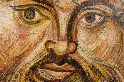 M. Asan (20th C.): Mosaic after the antiques, oil on canvas