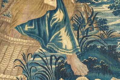 Grande tapisserie murale &agrave; d&eacute;cor de Thomas d'Aquin, Flandres, 17&egrave;me
