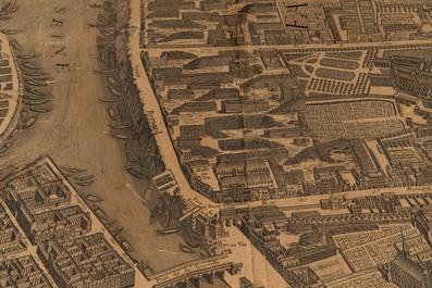 Michel Etienne Turgot (1690-1751): Map of Paris, engraved on paper and mounted on wooden frames, ca. 1739