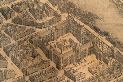 Michel Etienne Turgot (1690-1751): Map of Paris, engraved on paper and mounted on wooden frames, ca. 1739