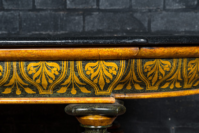 A French Napoleon III painted wooden table, 19th C.