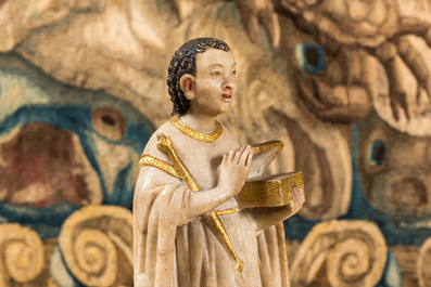 A polychrome and gilt alabaster figure of Caspar, one of the Three Magi, Italy, 19th C.
