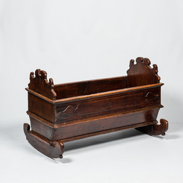 A French wooden crib, 18th C.