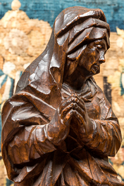 A walnut Virgin from a calvary, Southern Netherlands, 16th C.