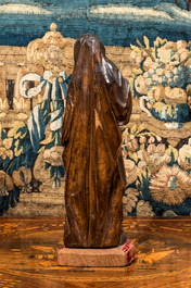 A walnut Virgin from a calvary, Southern Netherlands, 16th C.