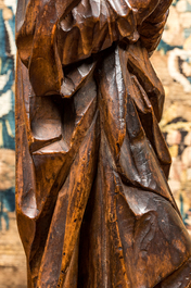 A walnut Virgin from a calvary, Southern Netherlands, 16th C.