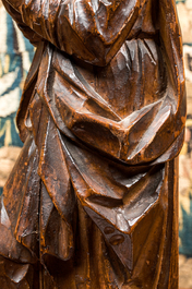 A walnut Virgin from a calvary, Southern Netherlands, 16th C.