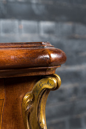 A mahogany and boxwood gilt bronze-mounted bureau, signed Fran&ccedil;ois Linke, France, late 19th C.