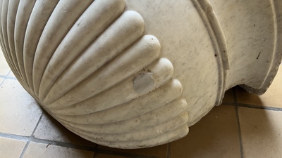 A marble wall basin, probably France, 17/18th C.