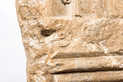 Een Romaans zandstenen architecturaal fragment, Spanje of Zuid-Frankrijk, wellicht 10/11e eeuw