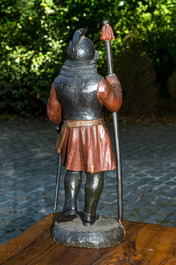 Saint Longin le Centurion en bois sculpt&eacute; et polychrom&eacute;, 19&egrave;me