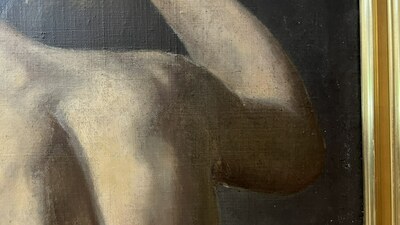 Ecole Italienne : &Eacute;tude acad&eacute;mique, huile sur toile, 19&egrave;me